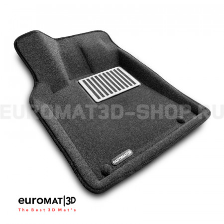 Текстильные 3D коврики Euromat3D Lux в салон для Porsche Macan (2014-) № EM3D-004103G Серые