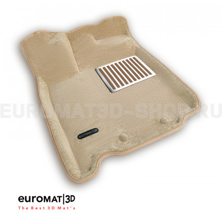 Текстильные 3D коврики Euromat3D Lux в салон для Nissan Pathfinder (R52) (2014-) № EM3D-003723T Бежевые